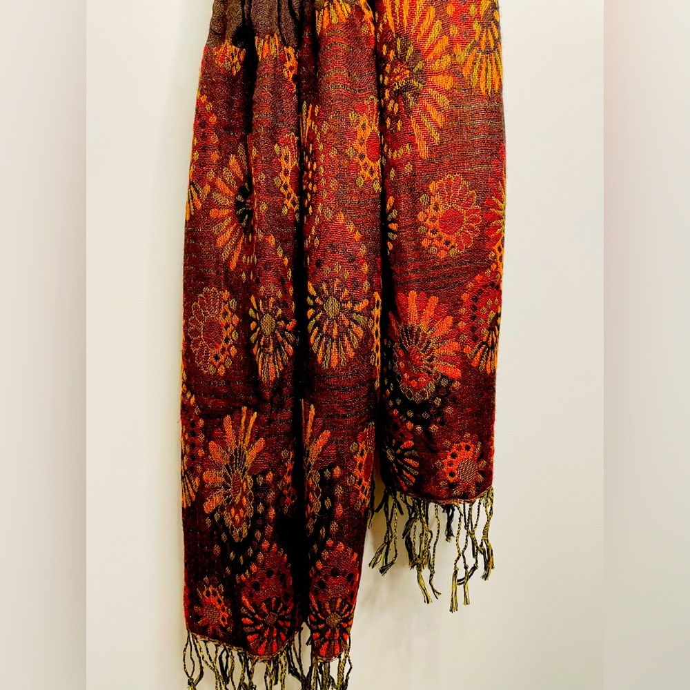 Boho brown printed scarf